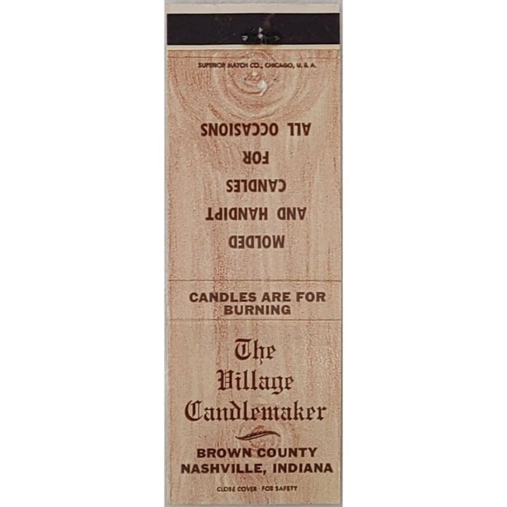 Vintage Matchbook Cover The Village Candlemaker Nashville IN Indiana